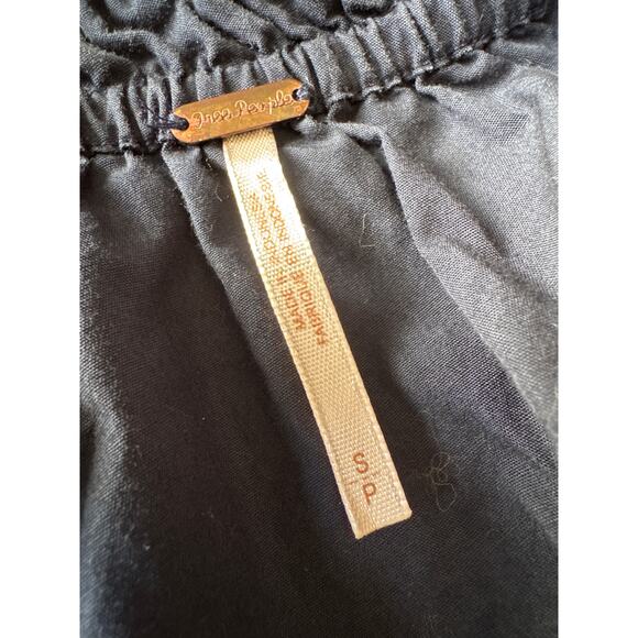 Free people sexy one sleeve crop top off shoulder top navy size small - Picture 8 of 8